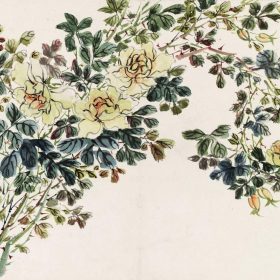 【模写】【伝来】委託品 f5583〈梅蘭芳〉花図 中国画 MEI LANFANG (1894-1961) , 梅蘭芳梅花水墨紙本立軸一九四七年作