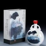 張大千〈潑彩紅荷〉金門高粱酒