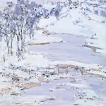 毛岱宗（B.1955）河塘雪霽