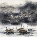 沈柔堅（1919－1998）漁村暮色