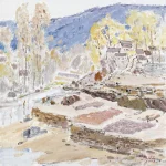 毛岱宗（B.1955）曬柿乾的山村