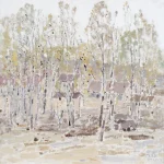毛岱宗（B.1955）溪邊秋林