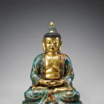 明宣德 銅鎏金掐絲琺瑯釋迦牟尼佛