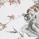 汪亞塵（1894－1983）秋楓菊貓