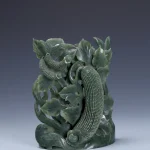 碧玉巧雕絲瓜擺件