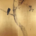 川合玉堂（1873－1957）晩秋鴉（二曲一隻屏風）