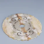 仿古白玉雙龍紋連璧