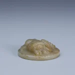 青白玉金蟾把件