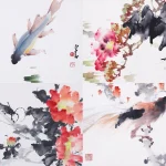 趙少昂（1905－1998）花鳥魚蟲四幅