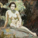 徐悲鴻（1895－1953）石上美人