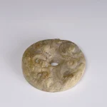 漢 白玉雙龍紋系璧