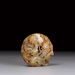 宋 白玉雙螭龍系璧