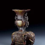 清 和闐黃玉雕太平有象