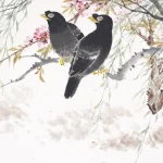 江寒汀（1904－1963）桃柳八哥