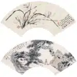 周仲芬（不詳）墨蘭／張大千（1899－1983）老松高節