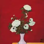 常玉（1895－1966）紅底瓶花