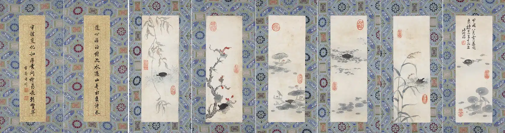 溥儒(溥心畬)(1896-1963)龜壽圖冊/溥伒(1893-1966)行書十四言聯屏 - 長流美術館