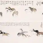 溥儒（溥心畬）（1896－1963）；馬衡、溥伒題；十八駿圖