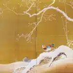 三尾吳石（1884－1946）鴛鴦二曲屏風