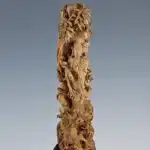 沉香木刻騎龍觀音像