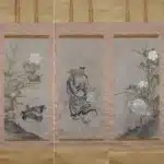 狩野興以（不詳－1636）花鳥人物三屏
