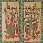 張大千（1899－1983）臨摹初唐伎樂菩薩對幅